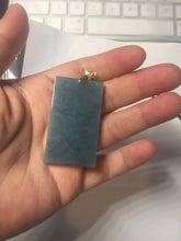 Load image into Gallery viewer, 100% Natural type A green/blue/gray Guatemala jadeite shadow carving little girl safe and sound pendant necklace/worry stone PC121
