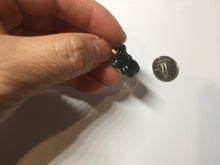 Load image into Gallery viewer, Type A 100% Natural Dark Green Black Guatemala Jadeite Jade Cute Baby Bear with Heart Balloon Pendant BH118
