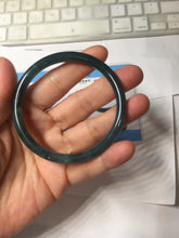 Load image into Gallery viewer, 56.2mm Certified Type A 100% Natura dark blue/green/gray/black Guatemala slim round cut Jadeite bangle PJ106-2076
