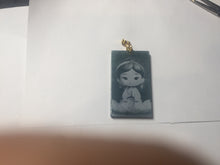 Load image into Gallery viewer, 100% Natural type A green/blue/gray Guatemala jadeite shadow carving little girl safe and sound pendant necklace/worry stone PC121
