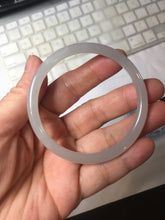 Load image into Gallery viewer, 53.9mm Certified 100% Natural icy gray (灰冰) pale pink(藕粉) slim round cut nephrite jade bangle HN159-9101
