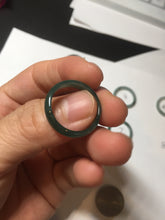Load image into Gallery viewer, 17.7mm 7 1/2 100% natural type A icy watery green/blue icy watery Guatemala jadeite jade band ring group BP77
