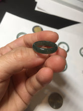 Load image into Gallery viewer, 17.7mm 7 1/2 100% natural type A icy watery green/blue icy watery Guatemala jadeite jade band ring group BP77
