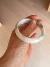 Load image into Gallery viewer, 54mm 100% natural certified sunny green/white (白底青) jadeite jade bangle BL36-5240
