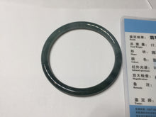 Load image into Gallery viewer, 55.7mm Type A 100% Natural dark green/blue/gray/black Guatemala slim round cut Jadeite bangle PJ107-5617
