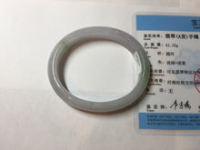 Load image into Gallery viewer, 51mm certified 100% natural Type A icy watery light green purple oval jadeite jade bangle PB209-2837
