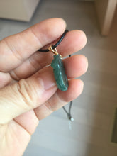 Load image into Gallery viewer, 100% Natural Type A Blue Green Gray Black 3D Pixiu (貔貅) Feng Shui Wealth Attractor Guatemala Jadeite Pendant Group Necklace PH222
