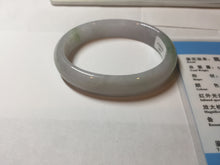 Load image into Gallery viewer, 51mm certified 100% natural Type A icy watery light green purple oval jadeite jade bangle PB209-2837
