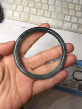 Load image into Gallery viewer, 55.7mm Type A 100% Natural dark green/blue/gray/black Guatemala slim round cut Jadeite bangle PJ107-5617
