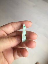 Load image into Gallery viewer, Type A 100% Natural sunny green white Three Peas in a Pod(连中三元) Four Seasons Fortune Beans(四季发财豆) jadeite PD1
