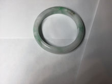 Load image into Gallery viewer, 54mm 100% natural certified sunny green/white (白底青) jadeite jade bangle BL36-5240
