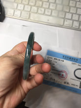 Load image into Gallery viewer, 55.7mm Type A 100% Natural dark green/blue/gray/black Guatemala slim round cut Jadeite bangle PJ107-5617
