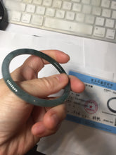 Load image into Gallery viewer, 55.7mm Type A 100% Natural dark green/blue/gray/black Guatemala slim round cut Jadeite bangle PJ107-5617
