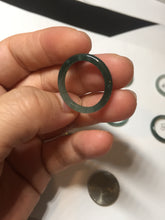 Load image into Gallery viewer, 17.7mm 7 1/2 100% natural type A icy watery green/blue icy watery Guatemala jadeite jade band ring group BP77
