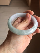 Load image into Gallery viewer, 56.3mm certified 100% natural Type A icy light green/purple jadeite jade bangle PE7-0299
