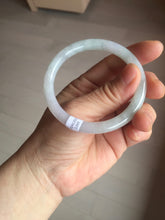 Load image into Gallery viewer, 53.5mm certified 100% natural icy watery light green purple slim round cut jadeite jade bangle PB73-1269
