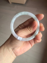 Load image into Gallery viewer, 53.5mm certified 100% natural icy watery light green purple slim round cut jadeite jade bangle PB73-1269
