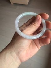 Load image into Gallery viewer, 53.5mm certified 100% natural icy watery light green purple slim round cut jadeite jade bangle PB73-1269
