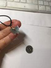 Load image into Gallery viewer, Type A 100% Natural icy watery light Green blue Guatemala Jadeite Jade butterfly Pendant BH119
