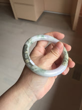 Load image into Gallery viewer, 58.8mm Certified Type A 100% Natural light green/sunny green/brown/black/purple(Rocky Mountain Dusk) chubby round cut Jadeite bangle PD90-1101
