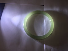Load image into Gallery viewer, 51mm Certified 100% Natural icy white light yellow green gray slim round cut nephrite jade bangle HN160-8259
