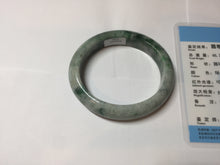 Load image into Gallery viewer, 50.4mm Certified 100% natural Type A sunny green dark green/gray/black oval jadeite jade bangle PD133-6294
