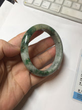 Load image into Gallery viewer, 50.4mm Certified 100% natural Type A sunny green dark green/gray/black oval jadeite jade bangle PD133-6294
