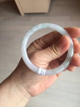Load image into Gallery viewer, 53.5mm certified 100% natural icy watery light green purple slim round cut jadeite jade bangle PB73-1269

