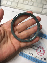 Load image into Gallery viewer, 55.7mm Type A 100% Natural dark green/blue/gray/black Guatemala slim round cut Jadeite bangle PJ107-5617

