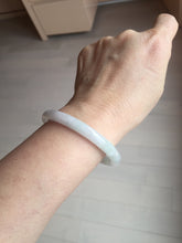 Load image into Gallery viewer, 53.5mm certified 100% natural icy watery light green purple slim round cut jadeite jade bangle PB73-1269
