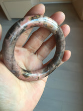 Load image into Gallery viewer, 55mm 100% natural pink/black/brown/yellow chubby round cut rose stone (Rhodonite) bangle AW36
