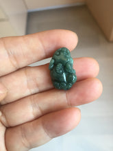 Load image into Gallery viewer, 100% Natural Type A Blue Green Gray Black 3D Pixiu (貔貅) Feng Shui Wealth Attractor Guatemala Jadeite Pendant Group Necklace PH222
