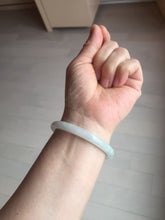 Load image into Gallery viewer, 53.5mm certified 100% natural icy watery light green purple slim round cut jadeite jade bangle PB73-1269
