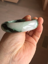 Load image into Gallery viewer, 59.2mm Certified Type A 100% Natural sunny green/dark green/purple/white Spring Forest broad Jadeite bangle PH71-0574
