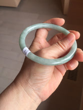 Load image into Gallery viewer, Sold, please don't order. Thanks. 64.7mm Certified type A 100% Natural light green round cut Jadeite bangle J143-(1947)
