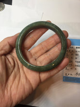 Load image into Gallery viewer, 55.7mm certified 100% natural type A dark green/black jadeite jade bangle PA35-1234
