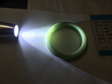 Load image into Gallery viewer, 55.1mm Certified Type A 100% Natural Oily Dark Green Gray Black(油青) Jadeite Jade Bangle PE107-7151
