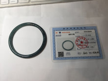 Load image into Gallery viewer, 59mm Certified Type A 100% Natural dark green/blue/gray Guatemala slim round cut Jadeite bangle PA156-8848
