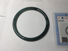Load image into Gallery viewer, 59mm Certified Type A 100% Natural dark green/blue/gray Guatemala slim round cut Jadeite bangle PA156-8848
