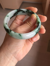 Load image into Gallery viewer, 59.2mm Certified Type A 100% Natural sunny green/dark green/purple/white Spring Forest broad Jadeite bangle PH71-0574
