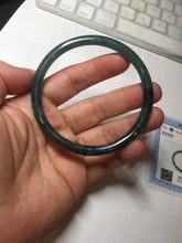 Load image into Gallery viewer, 59mm Certified Type A 100% Natural dark green/blue/gray Guatemala slim round cut Jadeite bangle PA156-8848
