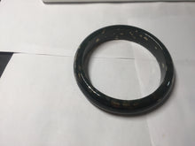Load image into Gallery viewer, 60.4mm 100% Natural Dark Green Black Meteorite Night Sky Golden Blossom Fireworks Nephrite Bangle HN162-5905
