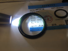 Load image into Gallery viewer, 58.6mm Certified type A 100% Natural dark green black MoCui(墨翠) round cut Jadeite bangle PC150-0687
