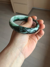 Load image into Gallery viewer, 62.2mm Certified Type A 100% Natural sunny green/dark greenJadeite bangle Call of the Distant Mountains(远山的呼唤) PH72-0606
