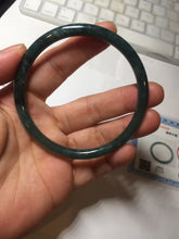 Load image into Gallery viewer, 59mm Certified Type A 100% Natural dark green/blue/gray Guatemala slim round cut Jadeite bangle PA156-8848
