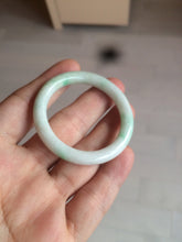 Load image into Gallery viewer, 35-38mm Type A 100% Natural sunny green/white Jadeite Jade kids bangle /scarf button group BF100
