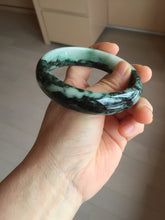 Load image into Gallery viewer, 62.2mm Certified Type A 100% Natural sunny green/dark greenJadeite bangle Call of the Distant Mountains(远山的呼唤) PH72-0606
