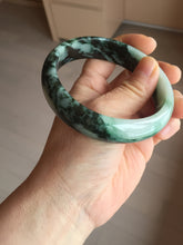 Load image into Gallery viewer, 62.2mm Certified Type A 100% Natural sunny green/dark greenJadeite bangle Call of the Distant Mountains(远山的呼唤) PH72-0606
