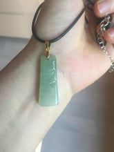 Load image into Gallery viewer, 100% Natural type A icy watery light green Jadeite Jade bamboo pendant PC124-1
