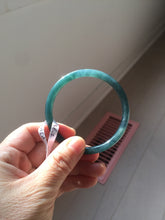 Load image into Gallery viewer, 56.2mm Certified Type A 100% Natura dark blue/green/gray/black Guatemala slim round cut Jadeite bangle PJ106-2076
